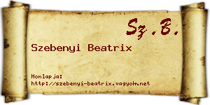 Szebenyi Beatrix névjegykártya