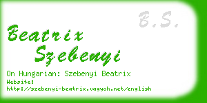 beatrix szebenyi business card